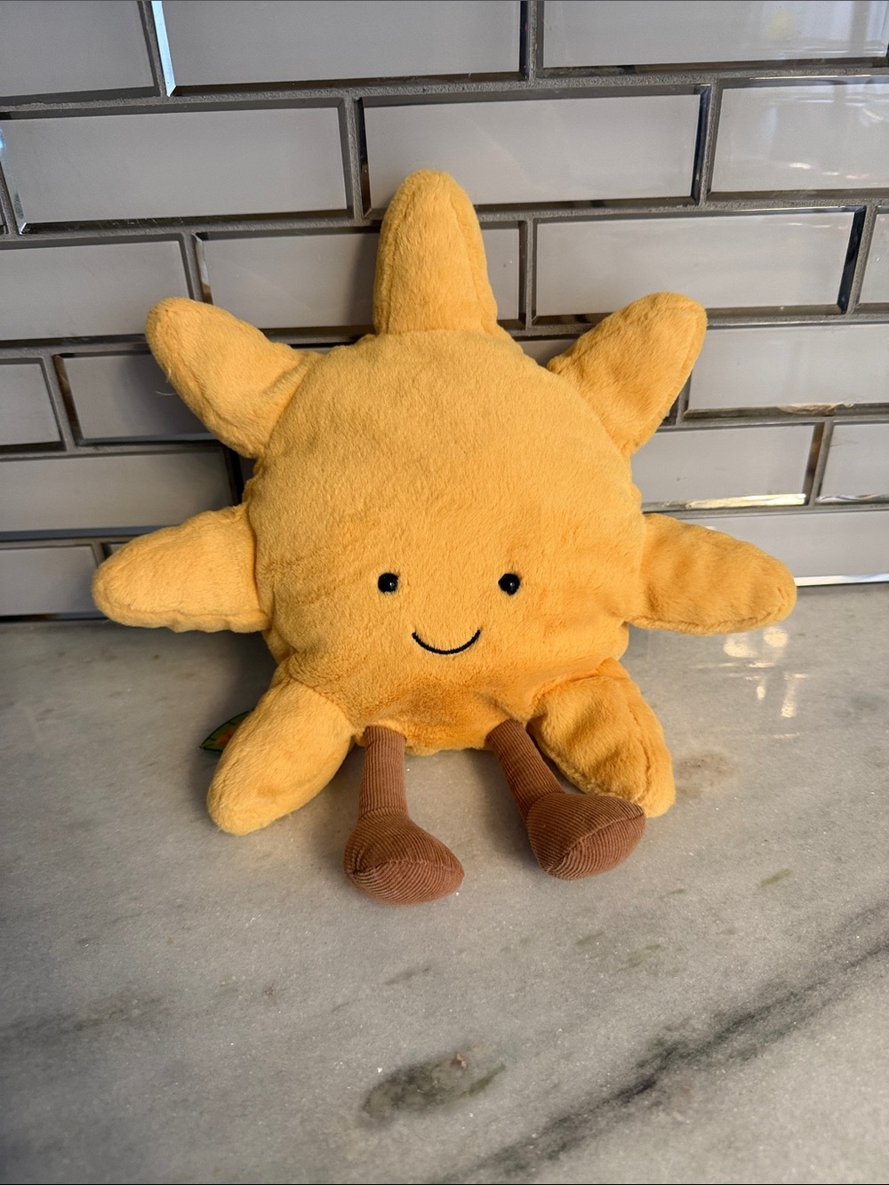 Jellycat Sunny Sun Plush in Yellow with Brown Legs